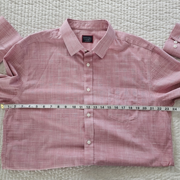 UNTUCKit Men's Casual Pinkish Red Plaid Slim Fit Button Down Shirt XL - Picture 5 of 5